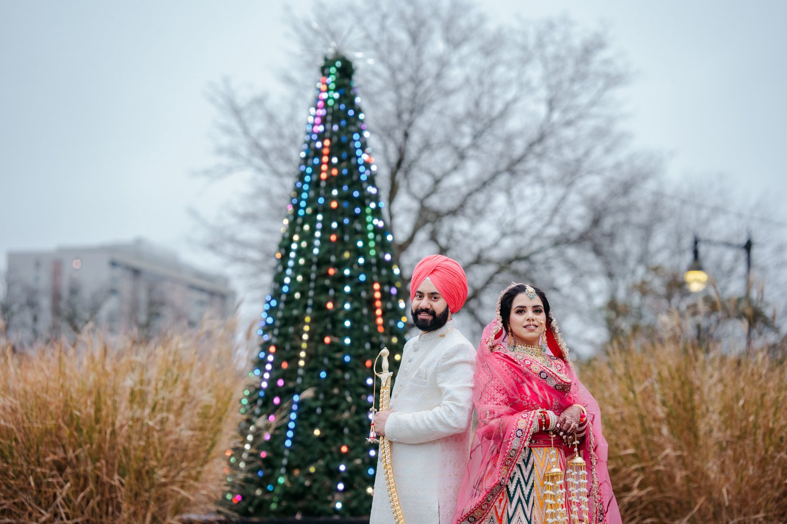 Romantic couple posing together for a photoshoot
