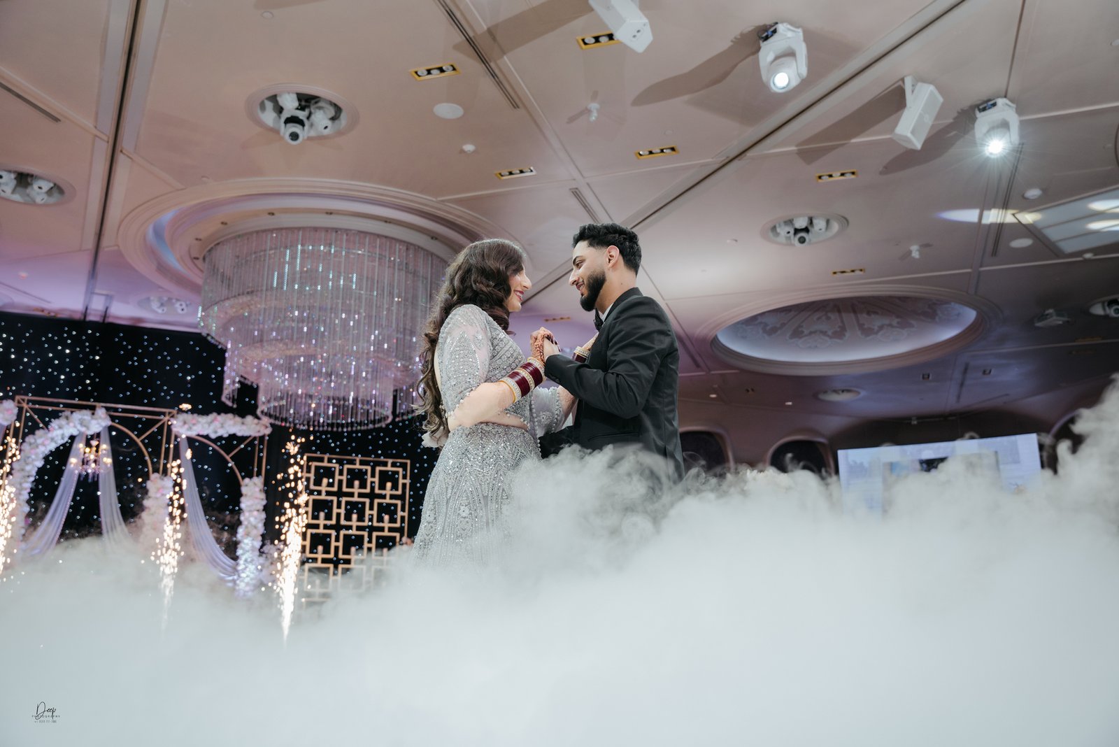 First dance of the newlyweds at the reception