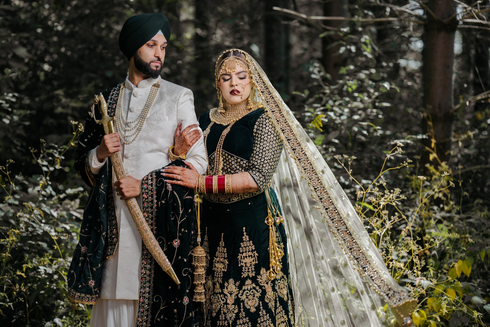 Elegant couple photography at scenic location