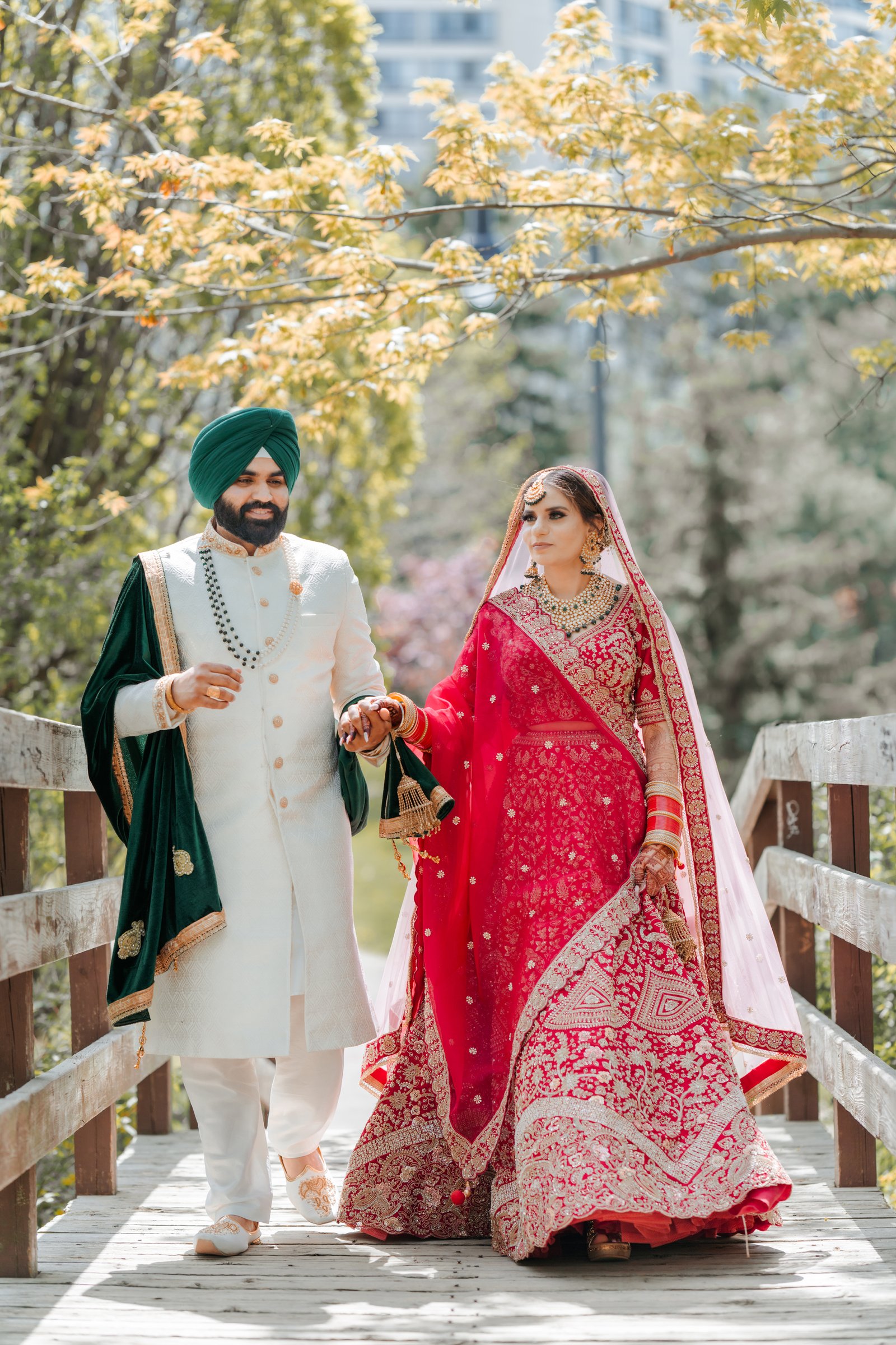 Newlyweds posing for a photo (Bikram And Pawan)