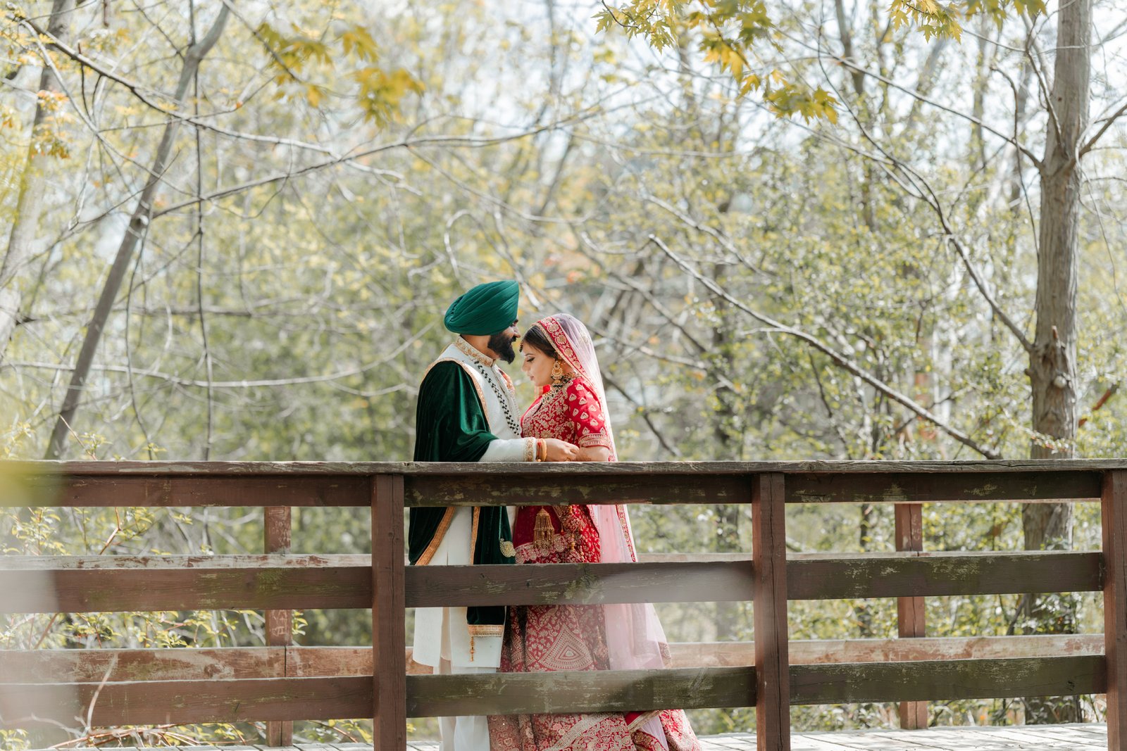 Newlyweds captured in artistic wedding portrait (Bikram And Pawan)